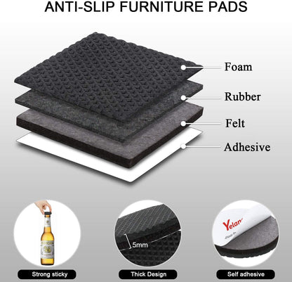 Non Slip Furniture Pads -24 Pcs 2’’ Furniture Grippers, Non Skid for Furniture Legs,Self Adhesive Rubber Feet Furniture Feet,Anti Slide Furniture Hardwood Floors Protectors for Keep Couch Stoppers