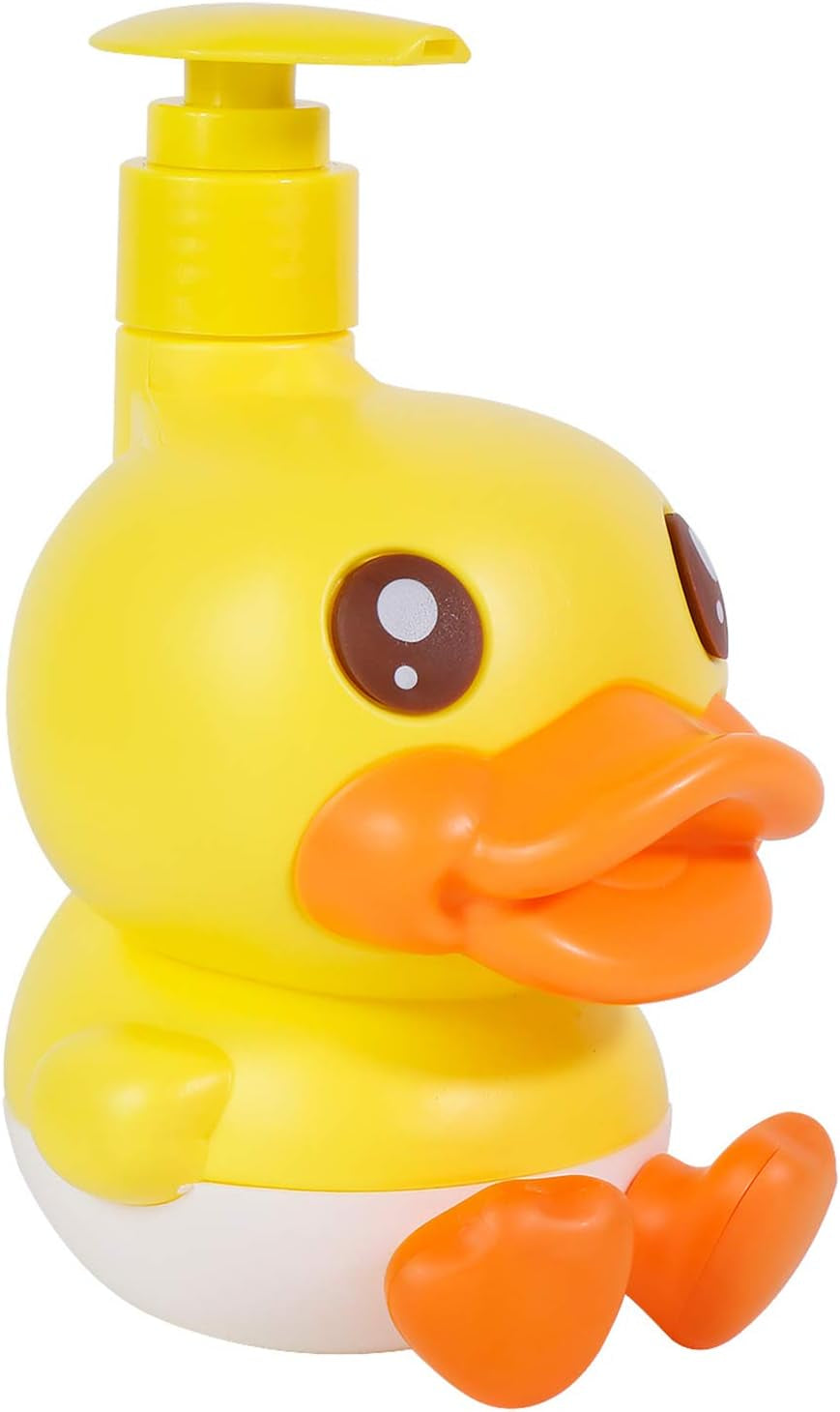 Cute Soap Dispenser for Kids Adult Bathroom Kitchen Countertop Vanity Top Fit Body Lotion Shampoo Shower Hand Sanitizer Animal Yellow Duck Themed Soap Bottle with Pump Bath Accessories