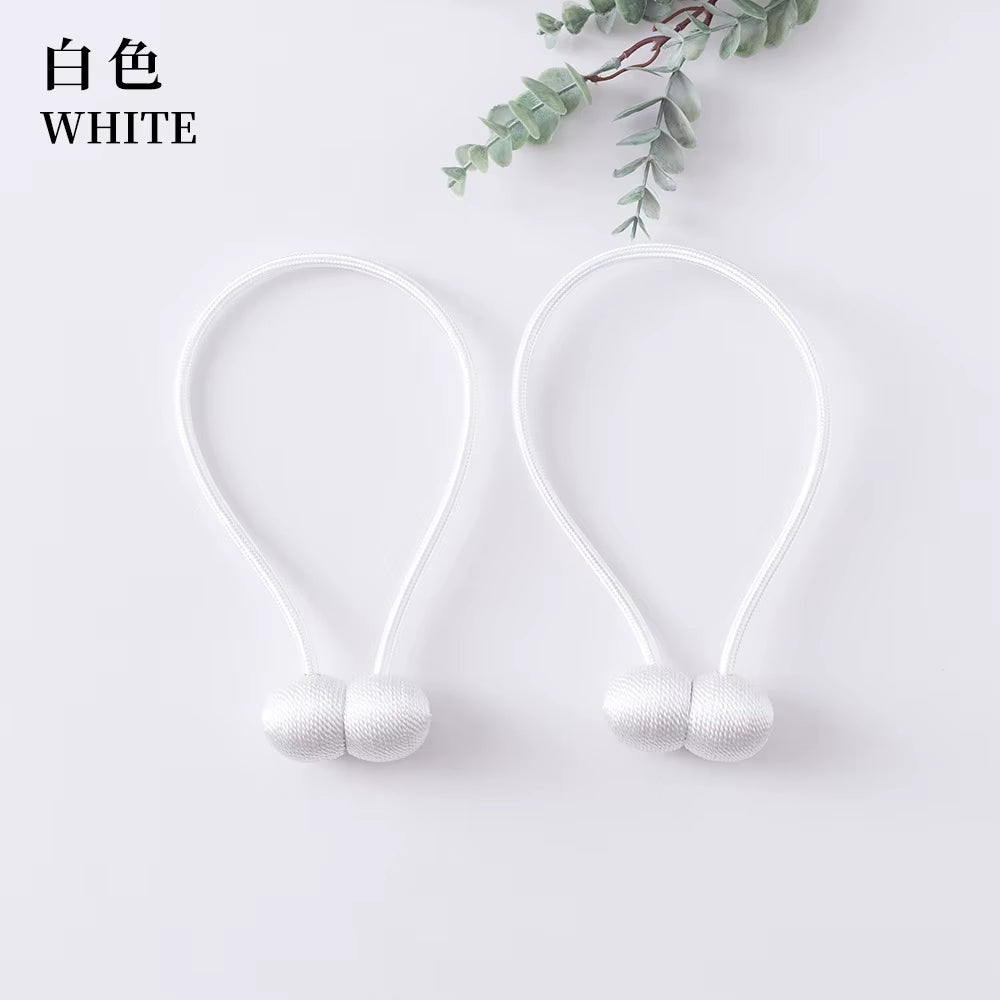 Elegant Magnetic Curtain Tiebacks – 2-Pack Decorative Polyester Buckle Clips for Effortless Style and Hold
